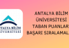 Antalya Bilim Üniversitesi Taban Puanları