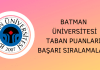 Batman Üniversitesi Taban Puanları