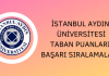 İstanbul Aydın Üniversitesi Taban Puanları