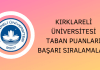 Kırklareli Üniversitesi Taban Puanları
