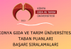 Konya Gıda ve Tarım Üniversitesi Taban Puanları