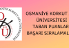 Osmaniye Korkut Ata Üniversitesi Taban Puanları