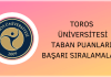 Toros Üniversitesi Taban Puanları