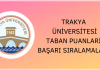 Trakya Üniversitesi Taban Puanları