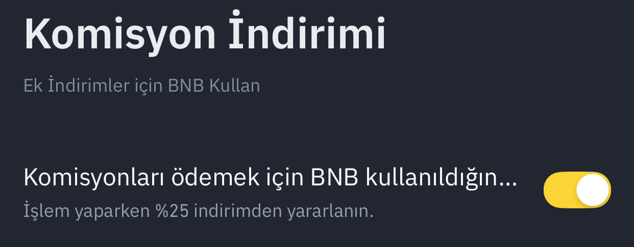 bnb ek komisyon indirimi